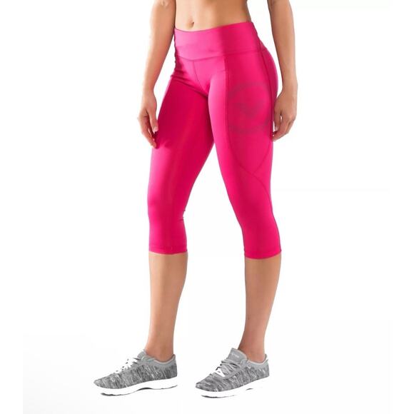 Virus Women's Stay Cool Compression Crop Pants RASPBERRY, Crossfit, Yoga Sz M - Picture 2 of 9